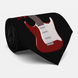 Mit Monogramm rote elektrische Gitarre Krawatte