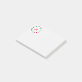 Mit Monogramm rote, farbenfrohe geometrische Circl Post-it Klebezettel (angewinkelt)