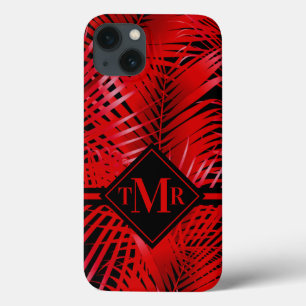 Mit Monogramm Rote Palme Case-Mate iPhone Hülle