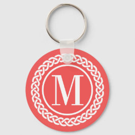 Mit Monogramm rote Rahmen Schlüsselanhänger