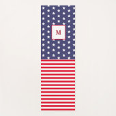 Mit Monogramm rote und blaue amerikanische Flagge Yogamatte (Vorderseite)