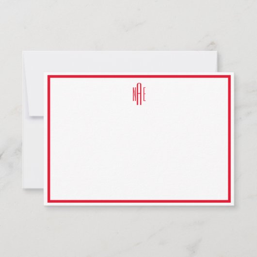 Mit Monogramm, rote und weiße Karte (Vorderseite)