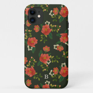 Mit Monogramm   roter Blumenstrauß Case-Mate iPhone Hülle