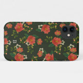 Mit Monogramm | roter Blumenstrauß Case-Mate iPhone Hülle (Rückseite (Horizontal))