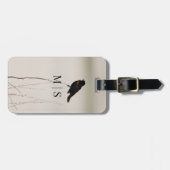 Mit Monogramm Roter Flügel auf dem Zweig Gepäckanhänger (Vorderseite horizontal)