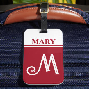 Mit Monogramm roter Gepäckträger Gepäckanhänger