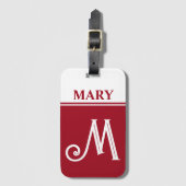 Mit Monogramm roter Gepäckträger Gepäckanhänger (Vorderseite Vertikal)