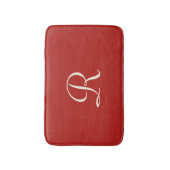 Mit Monogramm, roter und cremefarbener Spül Badematte (Vorderseite Vertikal)