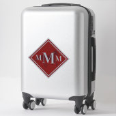Mit Monogramm Roter Wein + Silver Horse Tack Trunk Aufkleber (Koffer)