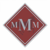 Mit Monogramm Roter Wein + Silver Horse Tack Trunk Aufkleber (Vorderseite)