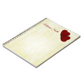 Mit Monogramm Rotes Herz Notizblock (Linke Seite)