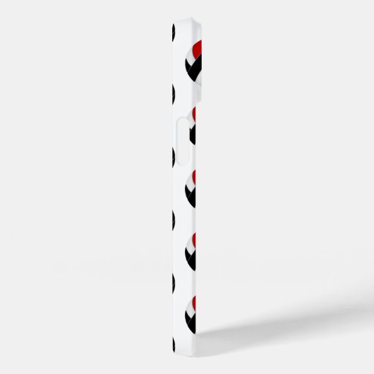 mit Monogramm, rotes Volleyballmuster Case-Mate iPhone Hülle (Rückseite / Rechts)