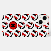 mit Monogramm, rotes Volleyballmuster Case-Mate iPhone Hülle (Rückseite (Horizontal))