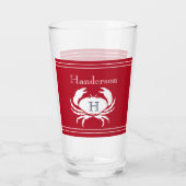 Mit Monogramm Rotes Weißes Krebserglas Glas (Rückseite)