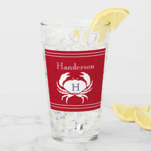 Mit Monogramm Rotes Weißes Krebserglas Glas