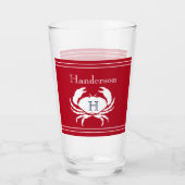 Mit Monogramm Rotes Weißes Krebserglas Glas (Vorderseite)