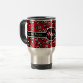 Mit Monogramm rotes weißes und schwarzes Reisebecher (Vorderseite Links)