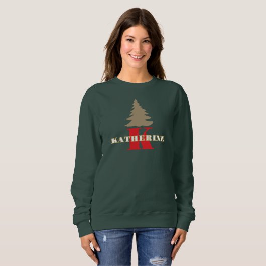 Mit Monogramm Rotgoldbaum Sweatshirt (Vorne ganz)