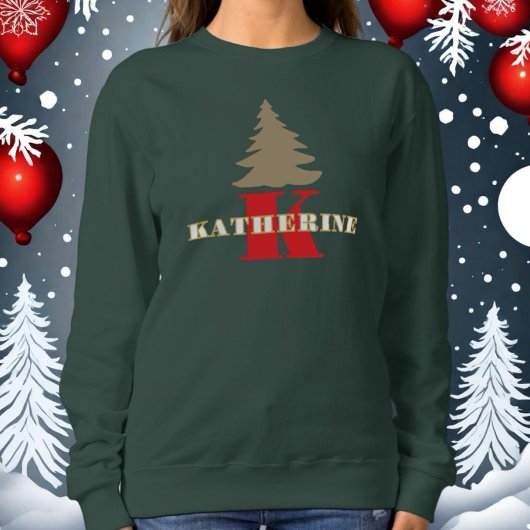 Mit Monogramm Rotgoldbaum Sweatshirt