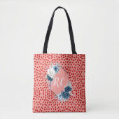 Mit Monogramm Rotherzenmuster auf Rosa Tasche (Vorderseite)