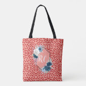 Mit Monogramm Rotherzenmuster auf Rosa Tasche (Rückseite)