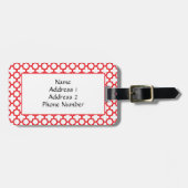 Mit Monogramm Rotquatrefolienmuster Gepäckanhänger (Vorderseite horizontal)