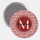 Mit Monogramm Rotweine, Personalisierter Name Magnet (Vorderseite/Rückseite)