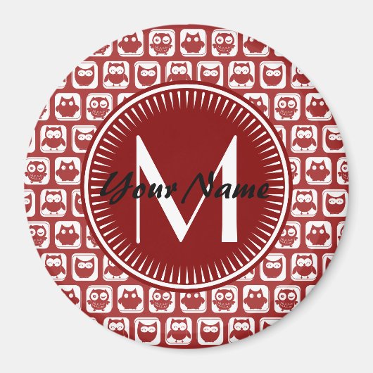 Mit Monogramm Rotweine, Personalisierter Name Magnet (Vorne)