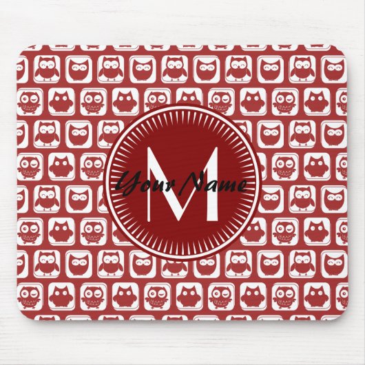 Mit Monogramm Rotweine, Personalisierter Name Mousepad (Vorne)