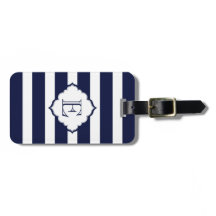 Mit Monogramm Royal Blue Stripes Geometrisches Mus
