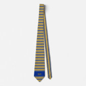 Mit Monogramm Royal Blue und Gold Streifen Krawatte (Vorderseite)