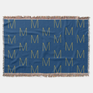 Mit Monogramm royblau-goldener Anfangsbuchstabe Decke