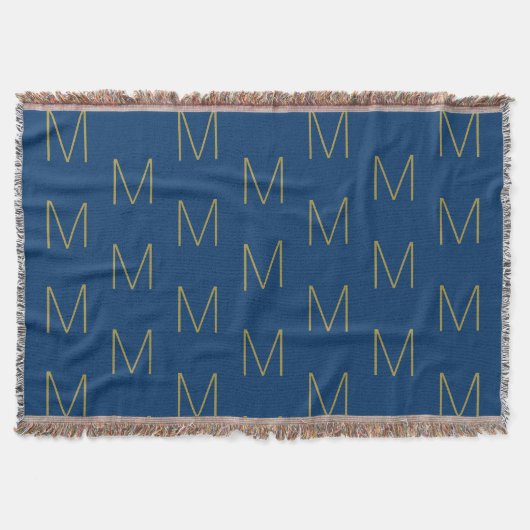 Mit Monogramm royblau-goldener Anfangsbuchstabe Decke (Vorderseite)