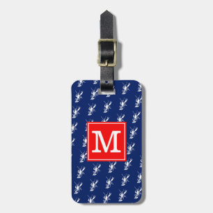 Mit Monogramm RS Lobstblau Gepäckanhänger
