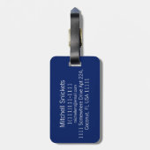 Mit Monogramm RS Lobstblau Gepäckanhänger (Rückseite vertikal)