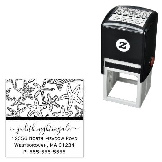 Mit Monogramm Rücksendeadresse an der Ostküste Permastempel (Beispiel)