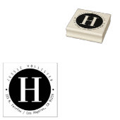 Mit Monogramm Rücksendeadresse des coolen Schwarze Gummistempel (Stempel)