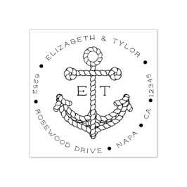 Mit Monogramm Rücksendeadresse für den Anker Gummistempel