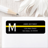 Mit Monogramm Rücksendeadresse für dünne gelbe Lin (Insitu)