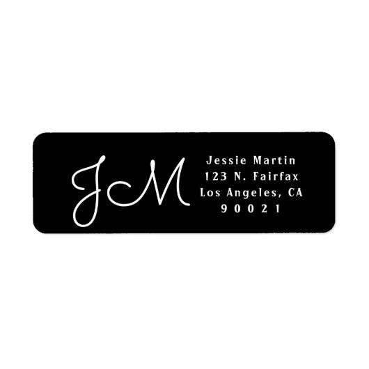 Mit Monogramm Rücksendeadresse für Schwarzweiß-Skr (Vorne)