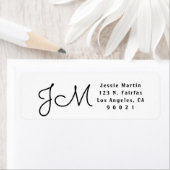 Mit Monogramm Rücksendeadresse mit weißem und schw (Insitu)