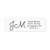 Mit Monogramm Rücksendeadresse mit weißem und schw (Vorne)