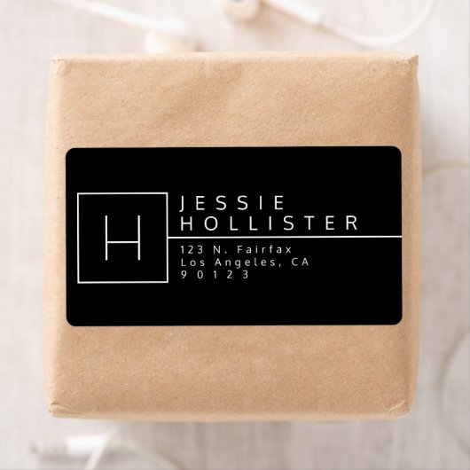 Mit Monogramm Rücksendeadresse Schwarz/Weiß (Insitu)