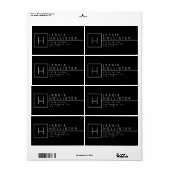 Mit Monogramm Rücksendeadresse Schwarz/Weiß (Vorne)