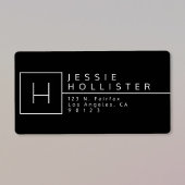 Mit Monogramm Rücksendeadresse Schwarz/Weiß