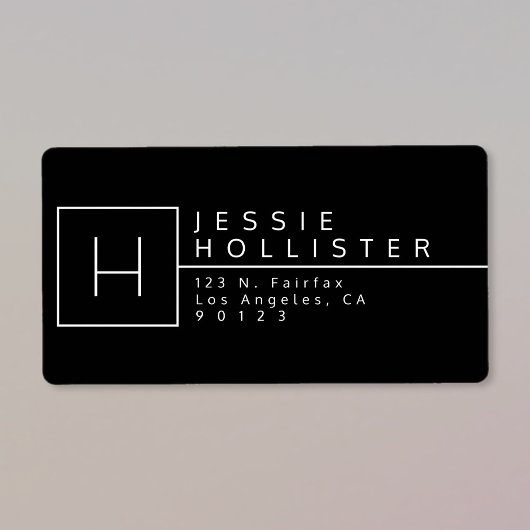 Mit Monogramm Rücksendeadresse Schwarz/Weiß