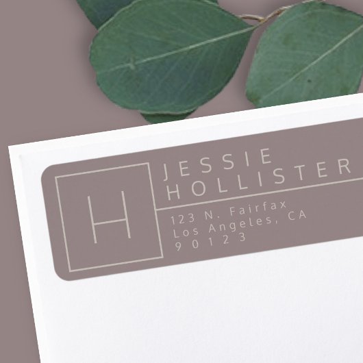 Mit Monogramm Rücksendeadresse von Dusty Gray/Silv