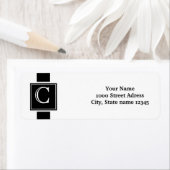 Mit Monogramm Rücksendeadresse Weiß und Schwarz (Insitu)