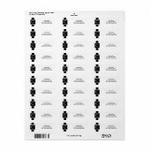 Mit Monogramm Rücksendeadresse Weiß und Schwarz (Vorne)