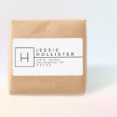 Mit Monogramm Rücksendeadresse Weiß und Schwarz